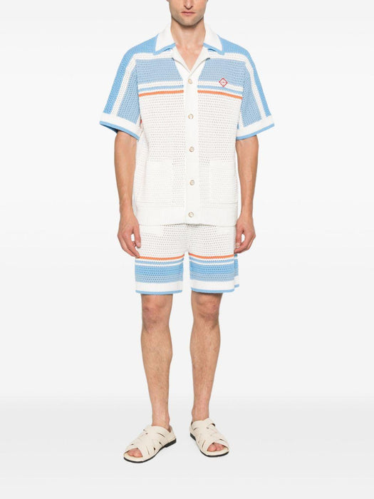 stripe-detail shirt<BR/><BR/><BR/><BR/><BR/> MPF25-KW-997-01 BLUE MULTI CASABLANCA 