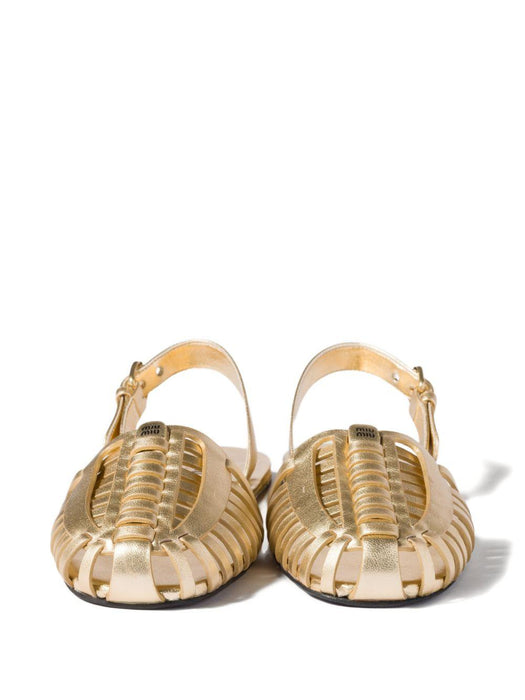 laminated nappa-leather fisherman sandals 5X610E F 005 X20F0522 MIU MIU 