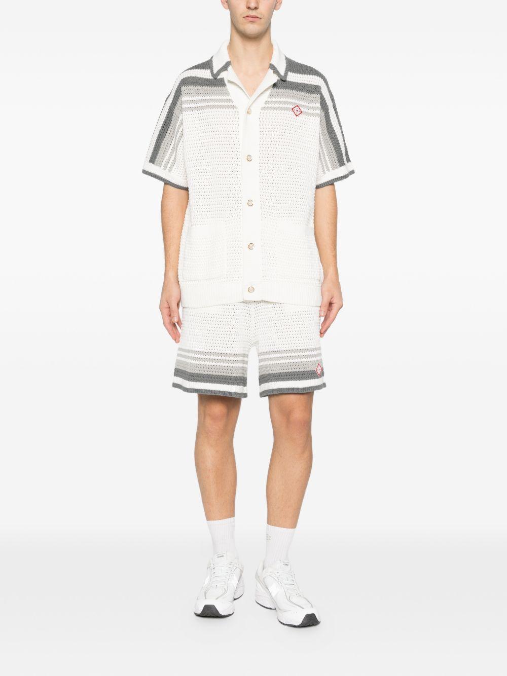 crochet striped shorts M-SP26-KW-934-01 WHITE/GREY CASABLANCA 