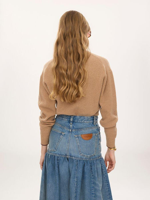 Cropped fitted logo sweater CH26AMP41710 218 CHLOÉ 
