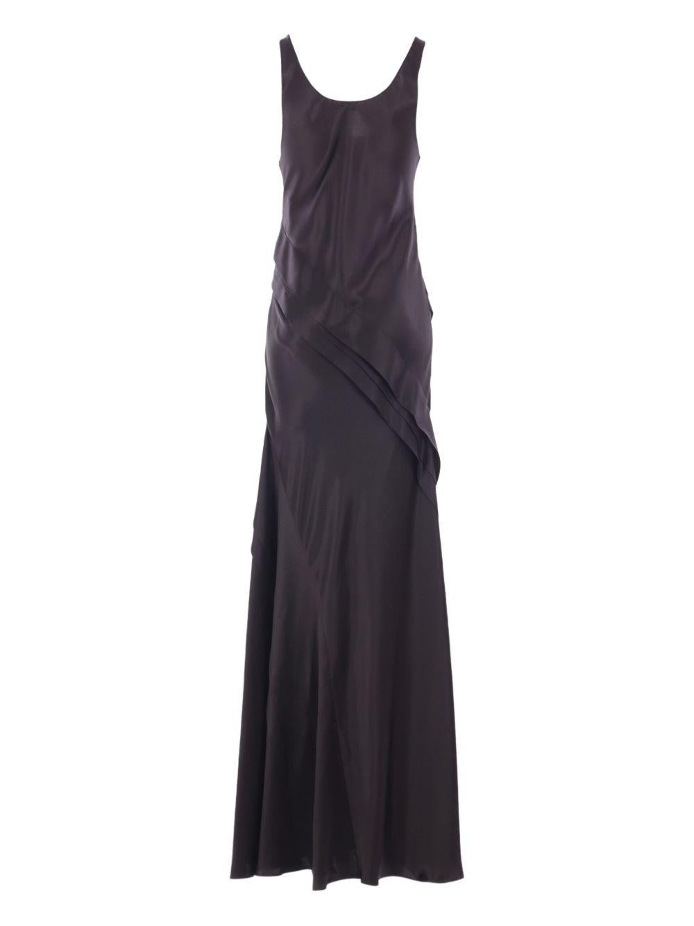 layered satin dress<BR/><BR/><BR/><BR/><BR/><BR/><BR/><BR/> 841805 Y7G271000 SAINT LAURENT 