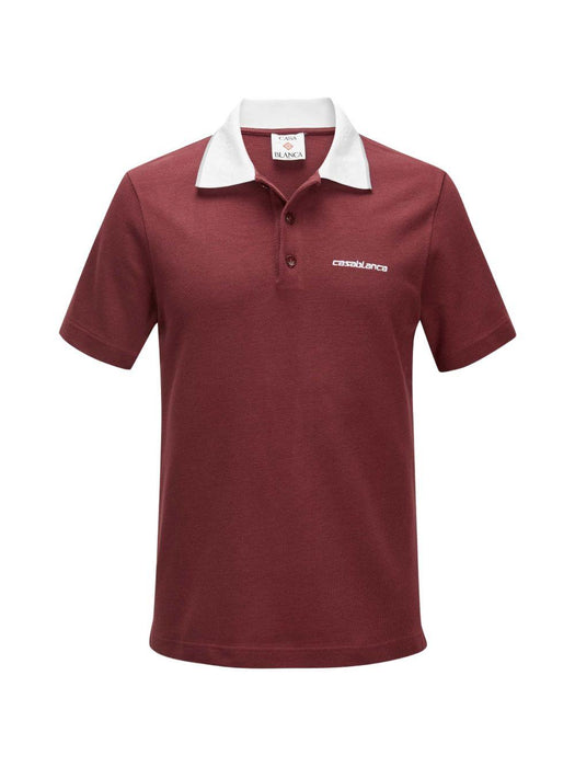 Red Embossed Laurel Polo M-SP26-JTP-243-02 BURGUNDY CASABLANCA 