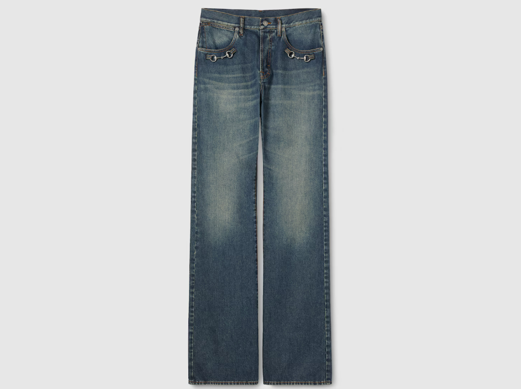 Cotton denim pants with Horsebit detail 860844 XDDF04011 GUCCI 