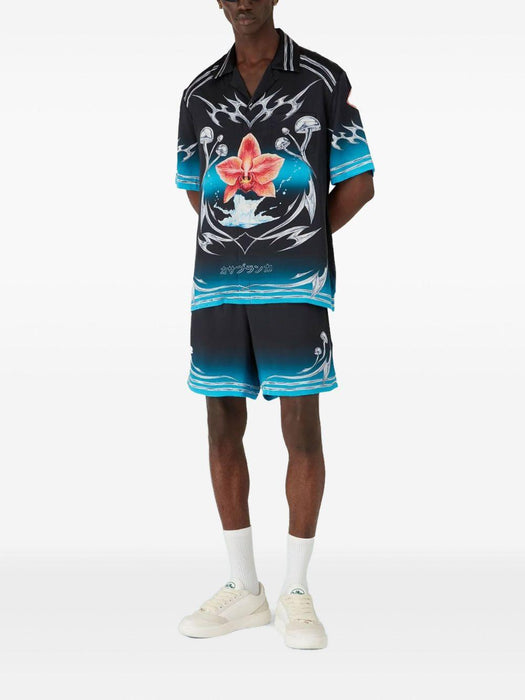 Blades Short Sleeve Silk Satin Shirt M-AW25-SH-003-03 BLADES CASABLANCA 