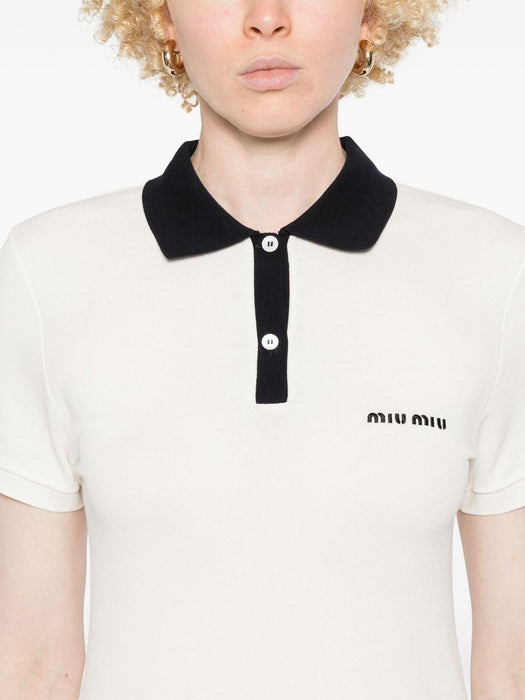 logo-embroidered mini dress MJA893 S OOO 14RWF0009 MIU MIU 