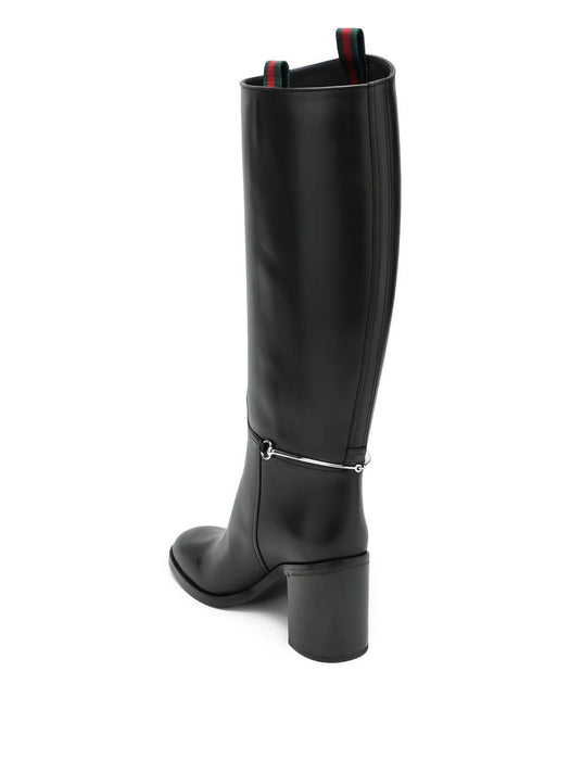 85mm Horsebit-detail leather boots 836109 AAD3I1000 GUCCI 