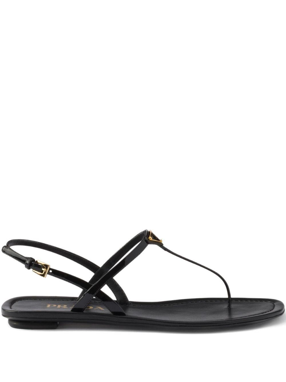 triangle-logo patent-leather sandals 1Y395O F 005 069F0002 PRADA 