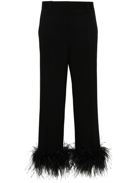 feather-trimmed trousers MP1739 S OOO 1378F0002 MIU MIU 