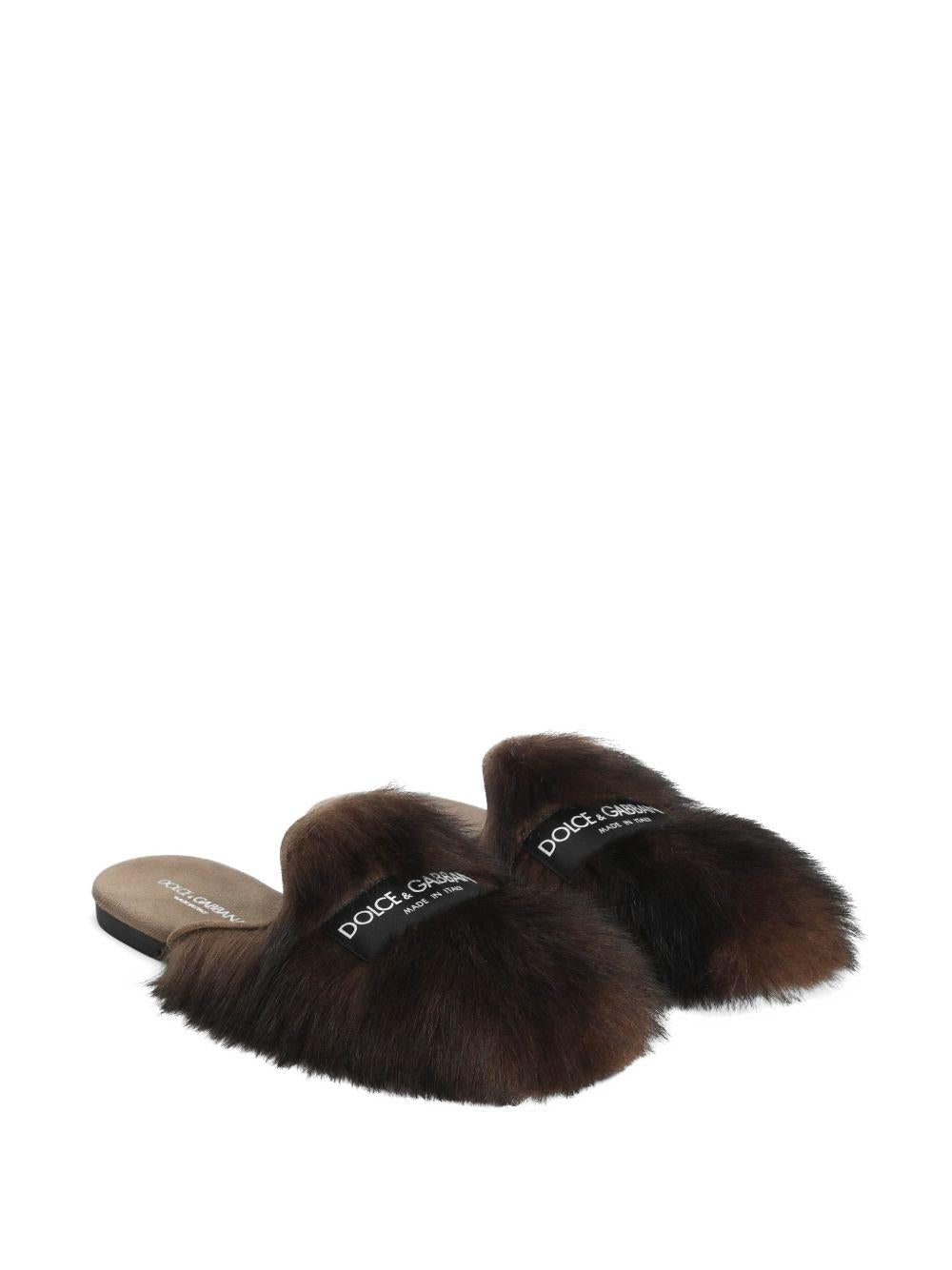 shearling and suede slippers CI0224 A9Y9380093 DOLCE & GABBANA 
