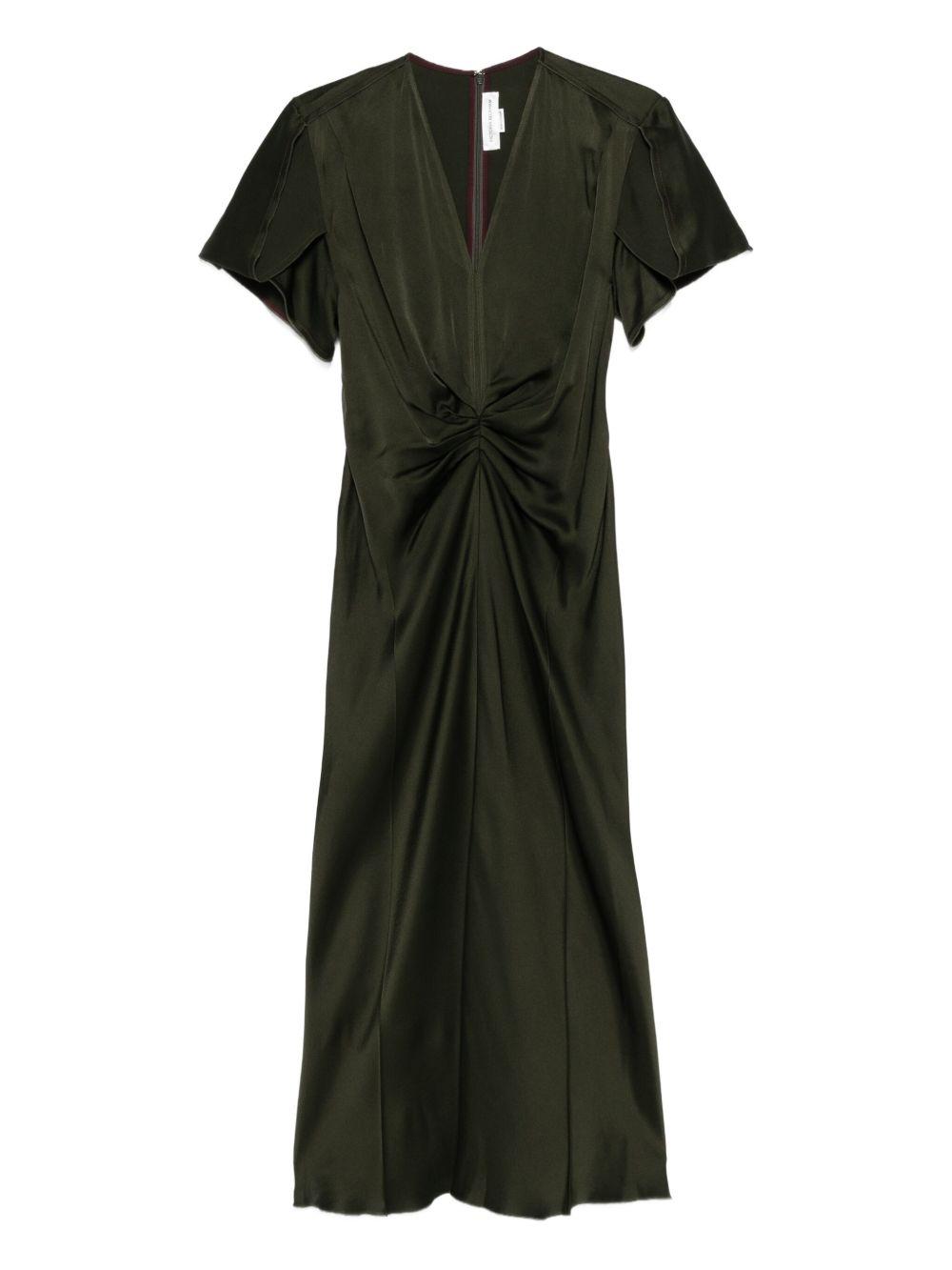 twisted V-neck midi dress 1425WDR005195D 2706 VICTORIA BECKHAM 