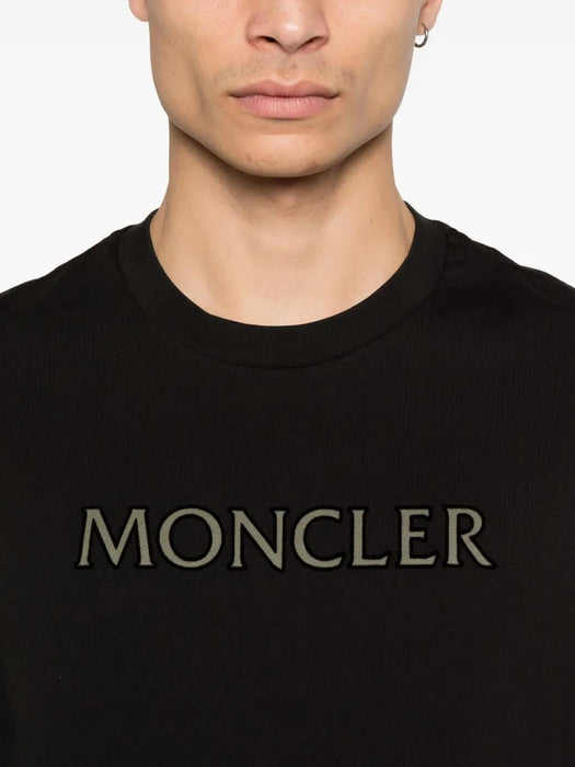 Cotton logo T-shirt L1-091-8C000-75-89B8U 999 MONCLER 