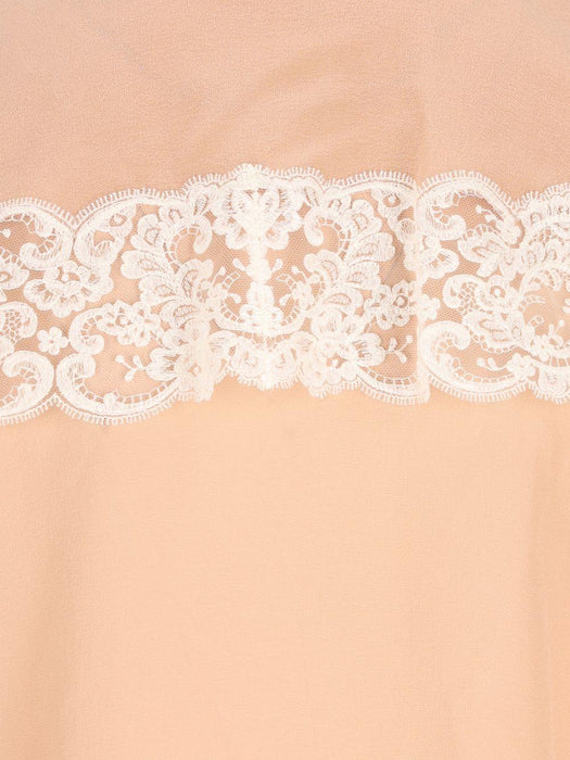 Tie-front gathered blouse in silk georgette & lace CH26AHT38002 6H7 CHLOÉ 