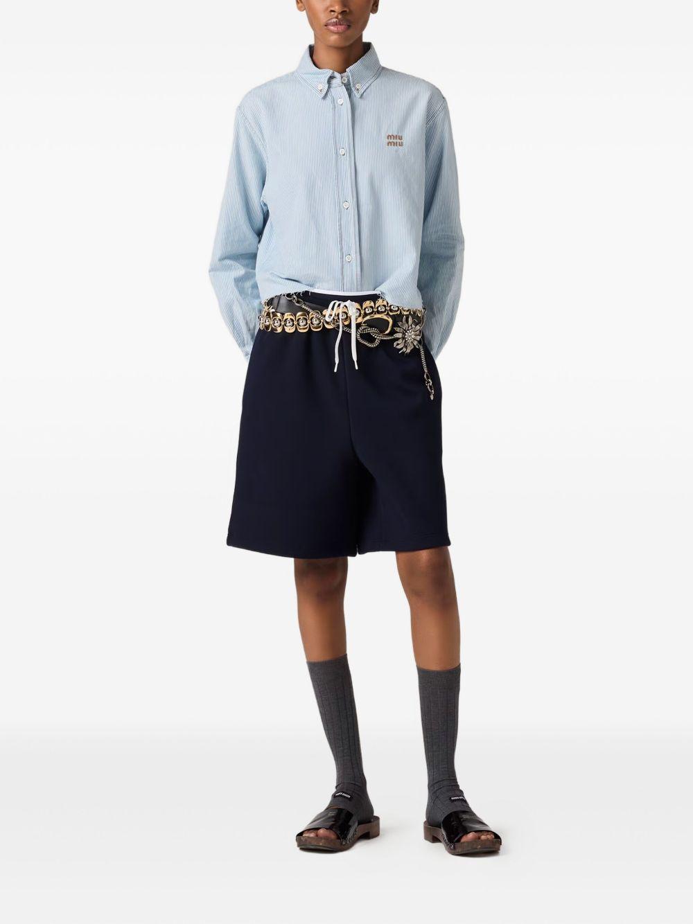 striped frayed-edge shirt GWC131 S OOO 17NOF0013 MIU MIU 