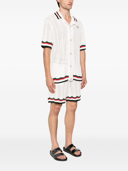 logo-embroidered shirt<BR/><BR/> MPF25-KW-996-01 MONTAGNE ONDULÉE CASABLANCA 