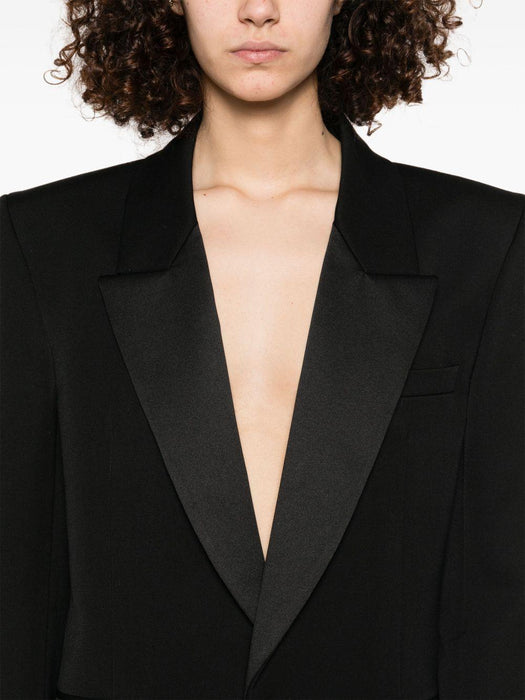 grain-de-poudre blazer<BR/><BR/> 818718 Y7E631000 SAINT LAURENT 