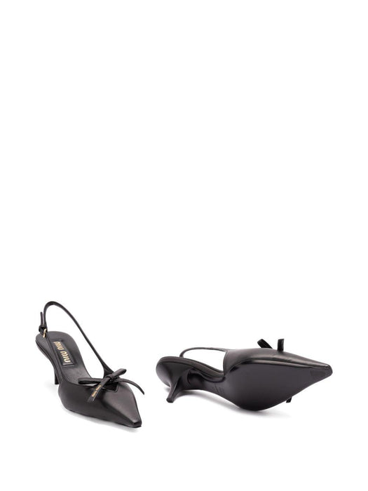 Leather slingback pumps with bow 5I474E F 105 79NF0002 MIU MIU 