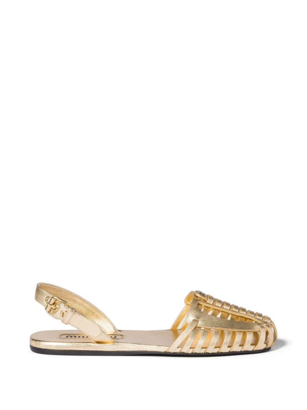 laminated nappa-leather fisherman sandals 5X610E F 005 X20F0522 MIU MIU 