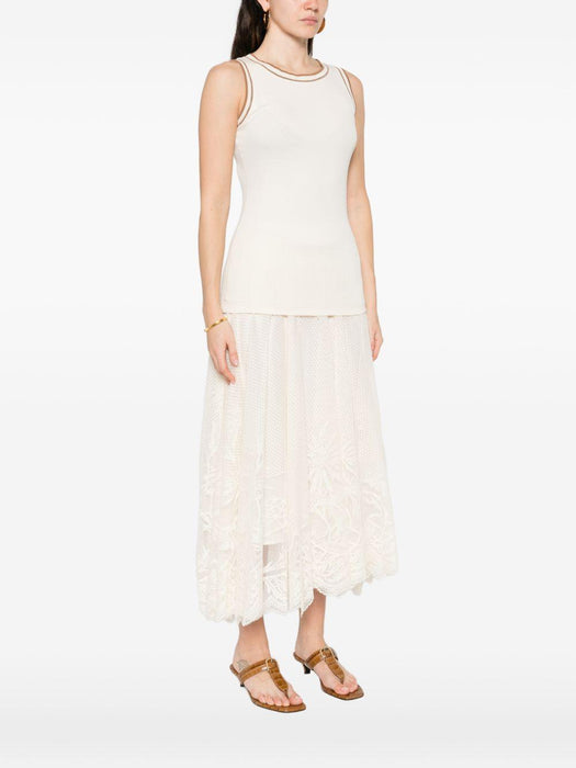 contrast-trim sleeveless tank top<BR/><BR/> JED276F602M203 VR1 FABIANA FILIPPI 