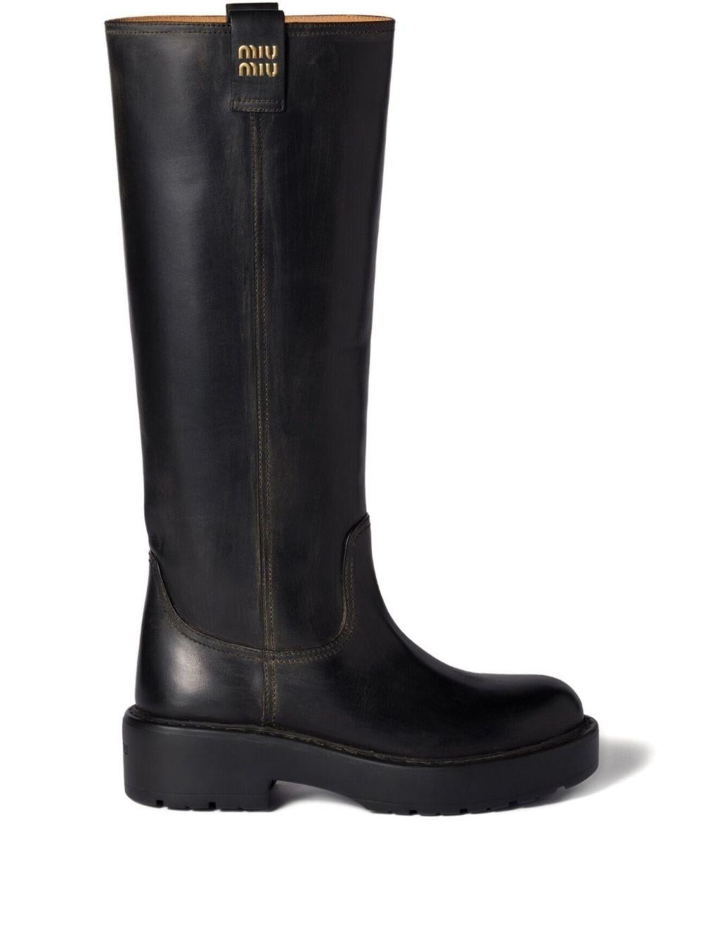 leather boots 5W971D F DD55 5ODF0002 MIU MIU 