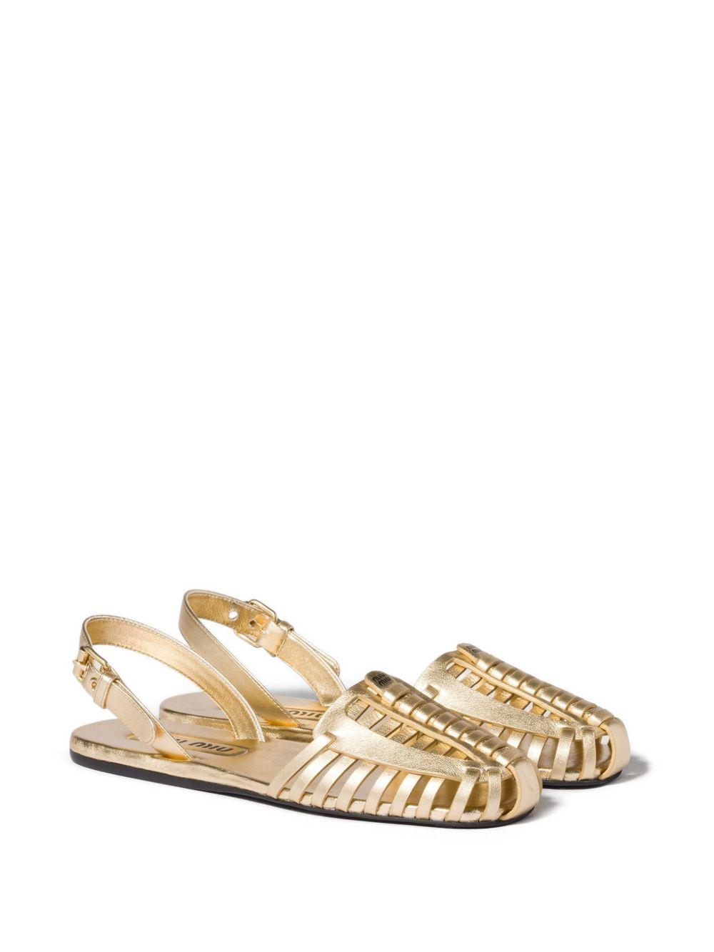 laminated nappa-leather fisherman sandals 5X610E F 005 X20F0522 MIU MIU 
