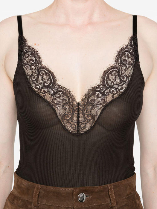 lace-trim ribbed top<BR/><BR/><BR/><BR/><BR/><BR/><BR/><BR/><BR/><BR/> 796843 Y37SM2179 SAINT LAURENT 