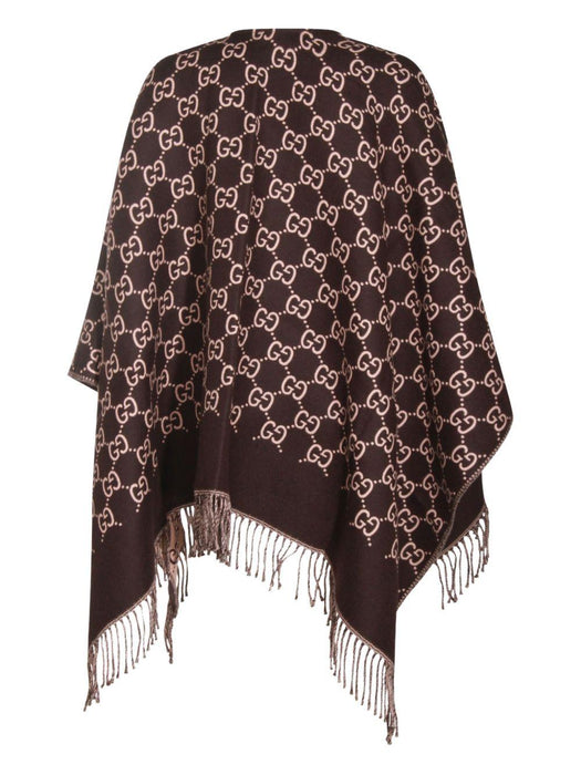GG-patterned fringed poncho 841096 3G2002172 GUCCI 