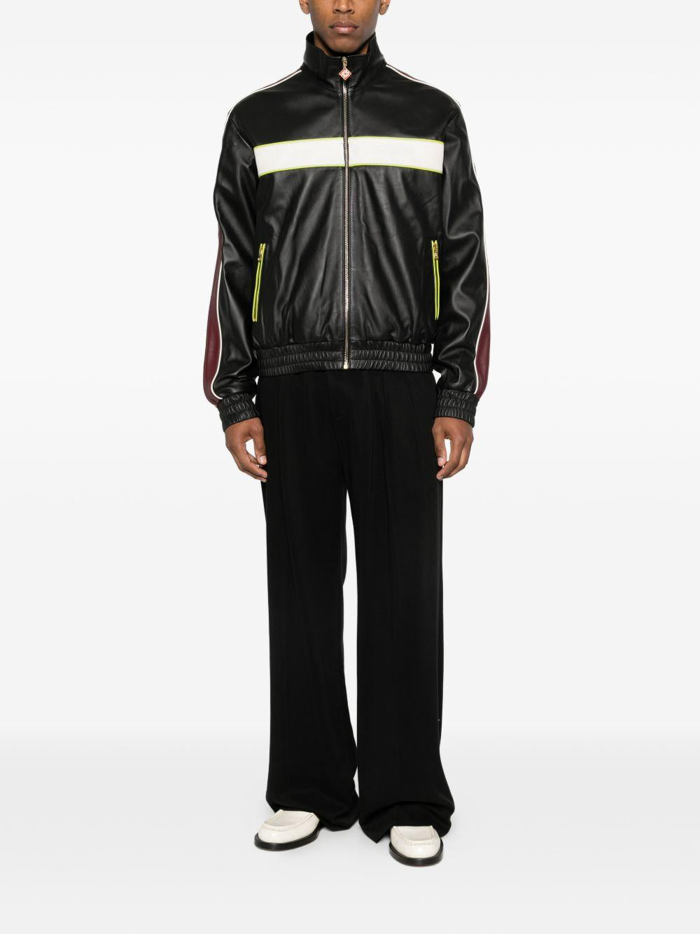 stripe zip jacket M-SP26-JK-438-01 BLACK CASABLANCA 