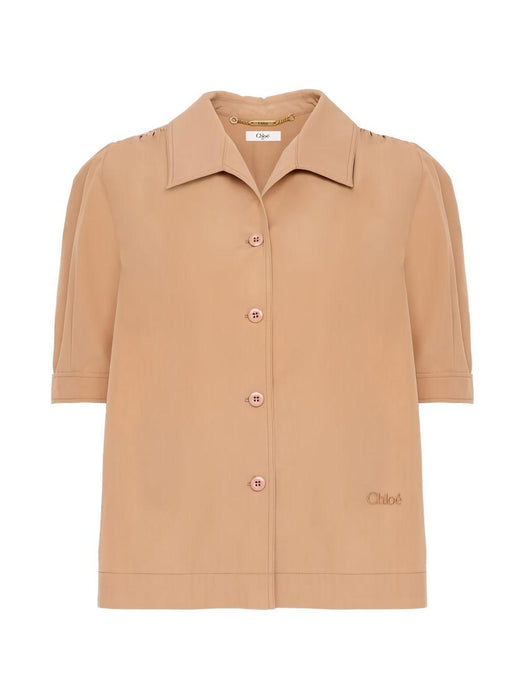 Short-sleeve shirt in cotton poplin 26UHT89144 26U CHLOÉ 
