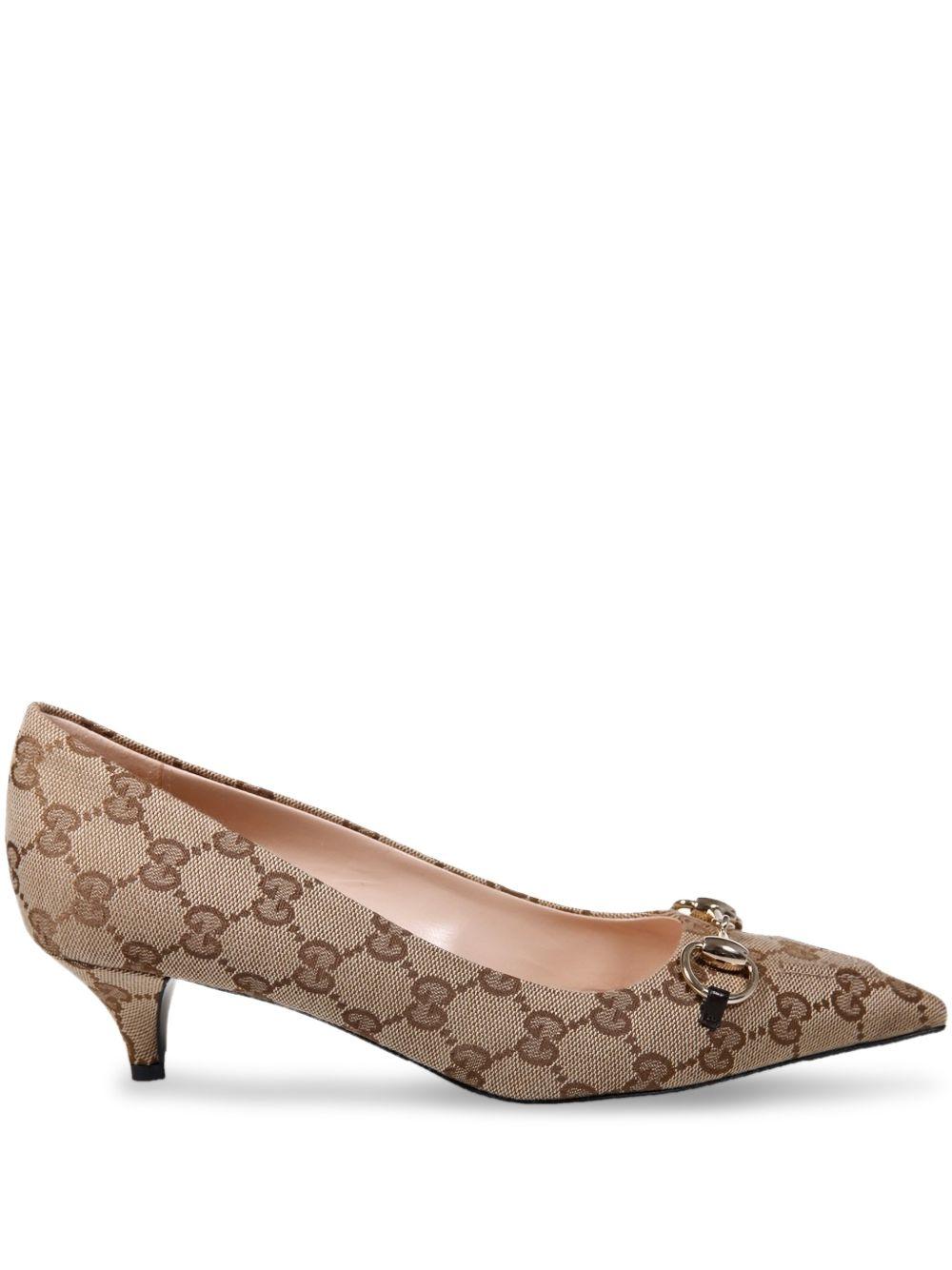 horsebit patterned point-toe pumps<BR/><BR/> 853466 KY9809744 GUCCI 