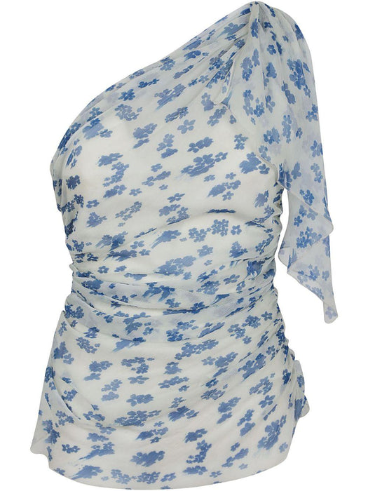 floral-print one-shoulder top 1225WTP006508B CHILLI / BLUSH 9360 VICTORIA BECKHAM 