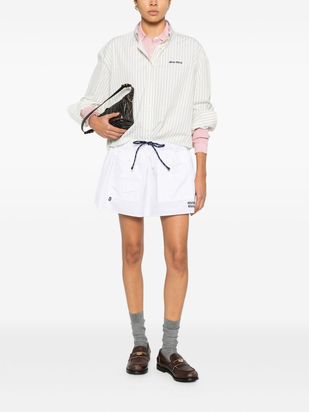 Miu Miu Striped Cotton Shirt MK1659 S OOO 180UF0061 MIU MIU 