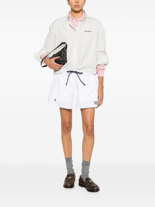 Miu Miu Striped Cotton Shirt MK1659 S OOO 180UF0061 MIU MIU 