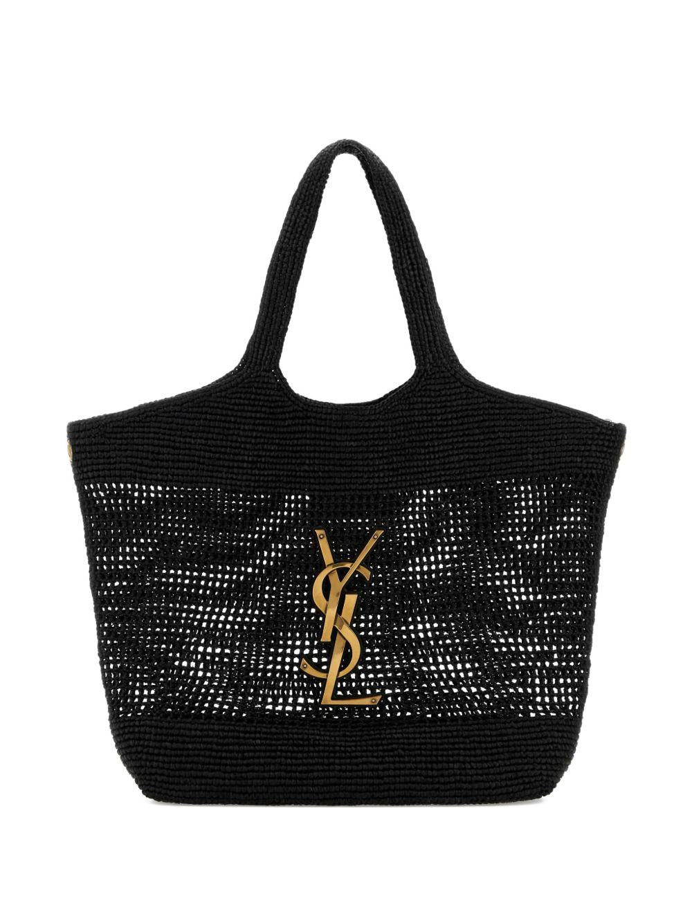 raffia Icare shopping tote bag<BR/><BR/> 772191 GAAFM1000 SAINT LAURENT 