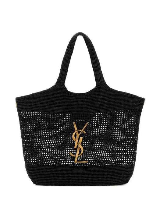 raffia Icare shopping tote bag<BR/><BR/> 772191 GAAFM1000 SAINT LAURENT 