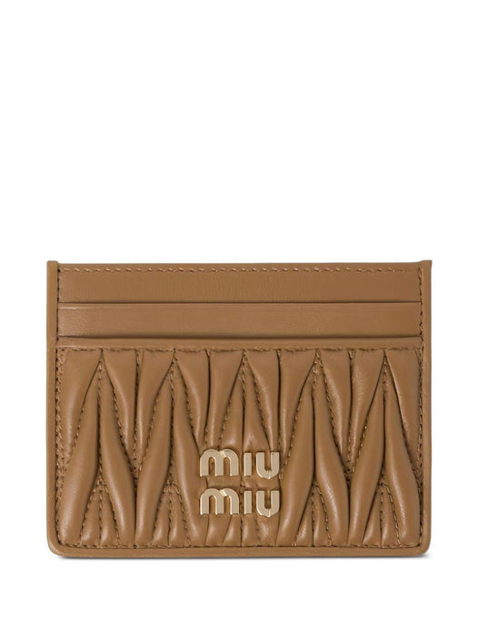 matelassé-motif leather card holder 5MC076 AFPPF098L MIU MIU 