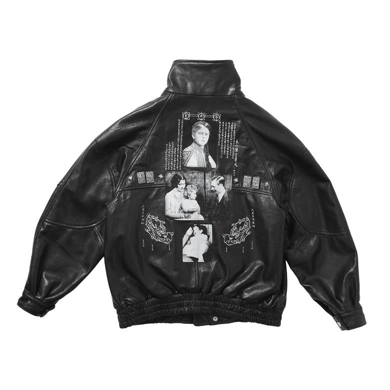 PRINCE PHILLIP'S CHILDHOOD STUDDED LEATHER JACKET 03-0593 BLACK ENFANTS RICHES DÉPRIMÉS 