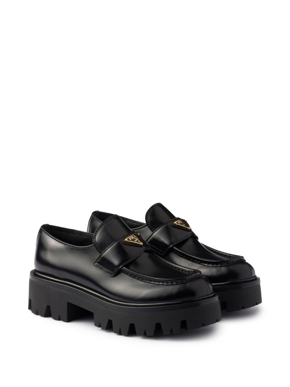 triangle-logo platform loafers 1D185O F 050 055F0002 PRADA 