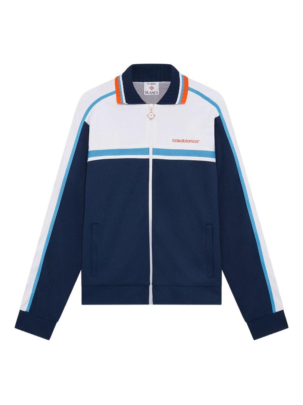 panelled zip-up jacket MPF25-JTP-391-01 NAVY / WHITE CASABLANCA 