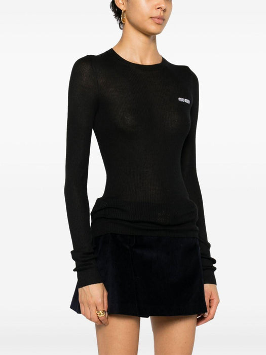 logo-intarsia sweater MML821 S 232 13KVF0002 MIU MIU 