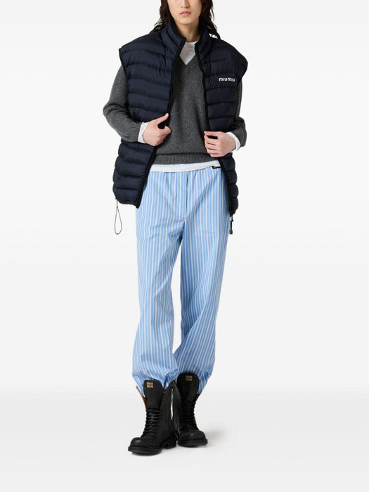 intarsia-logo V-neck sweater<BR/><BR/> MMLB61 S OOO 174KF0480 MIU MIU 