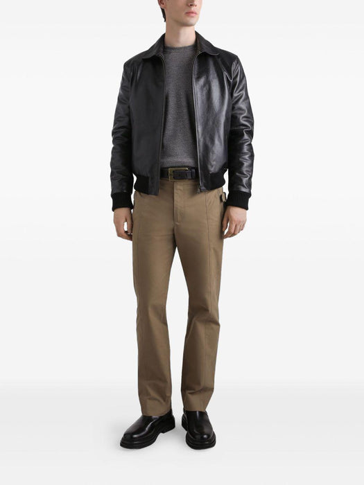 leather zip-fastening bomber jacket G9BQHL GJ544N0000 DOLCE & GABBANA 