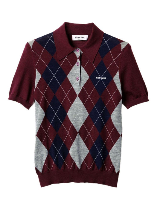 argyle intarsia-knit sweater MMLB66 S OOO 174CF0007 MIU MIU 