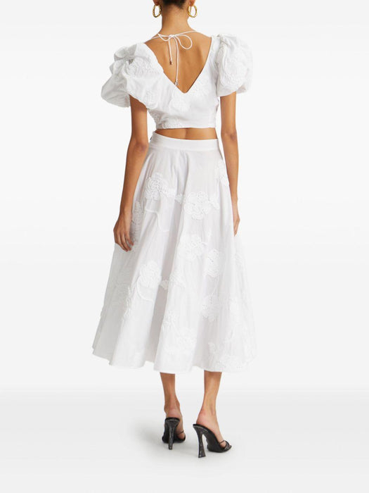 floral-embroidered midi skirt 114557400 400 ROTATE 