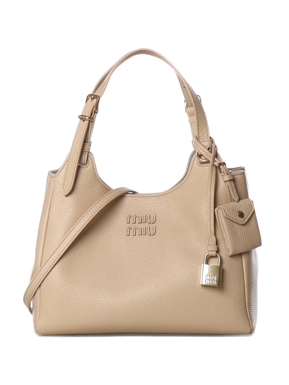 Beige Calf Leather Handbag 5BA304 V OOO 2IFLF05C2 MIU MIU 