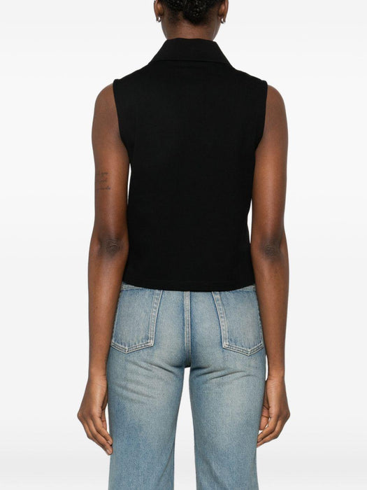 logo-motif polo top<BR/><BR/> 862601 Y37ZE1000 SAINT LAURENT 