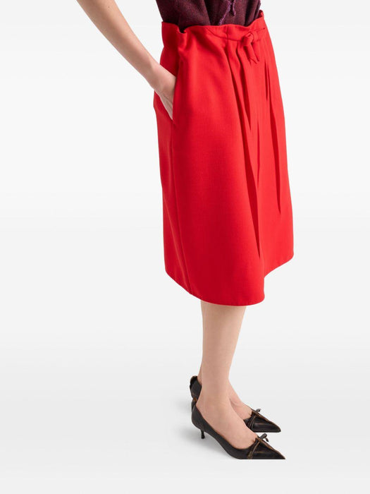 bow-detail pleated midi straight skirt P134ZG S OOO 18CSF0011 PRADA 