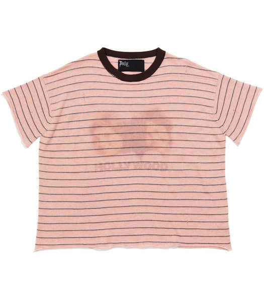 LITTLE DARLING STRIPE TEE 6U005Q1010MRN MAROON PALY HOLLYWOOD 