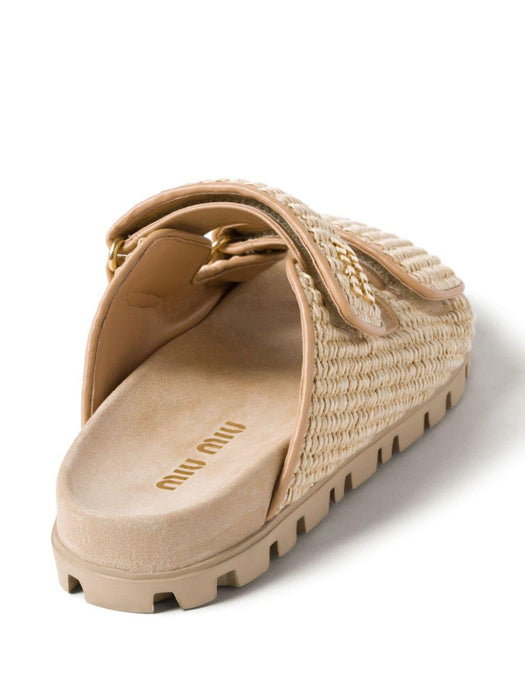 touch-strap raffia sandals 5XX636 F 010 3LORF0018 MIU MIU 