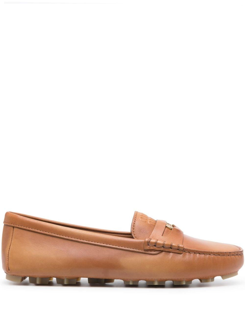 coin-detail leather loafers 5DD022 F 005 3F33F0018 MIU MIU 