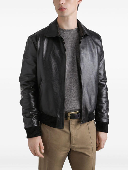 leather zip-fastening bomber jacket G9BQHL GJ544N0000 DOLCE & GABBANA 